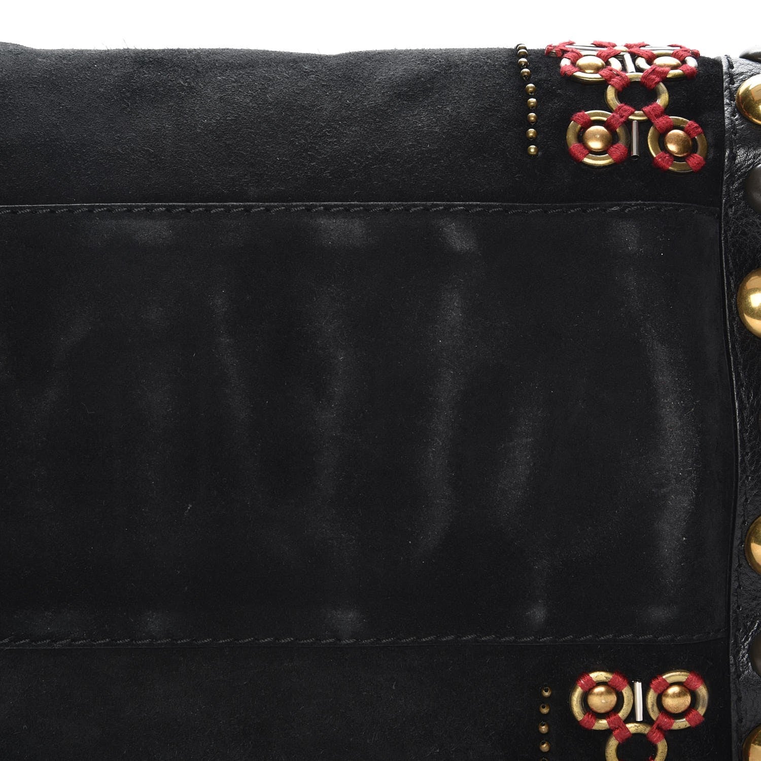 Gucci Suede Calfskin Large Babouska Studded Boston Black 9 of 10