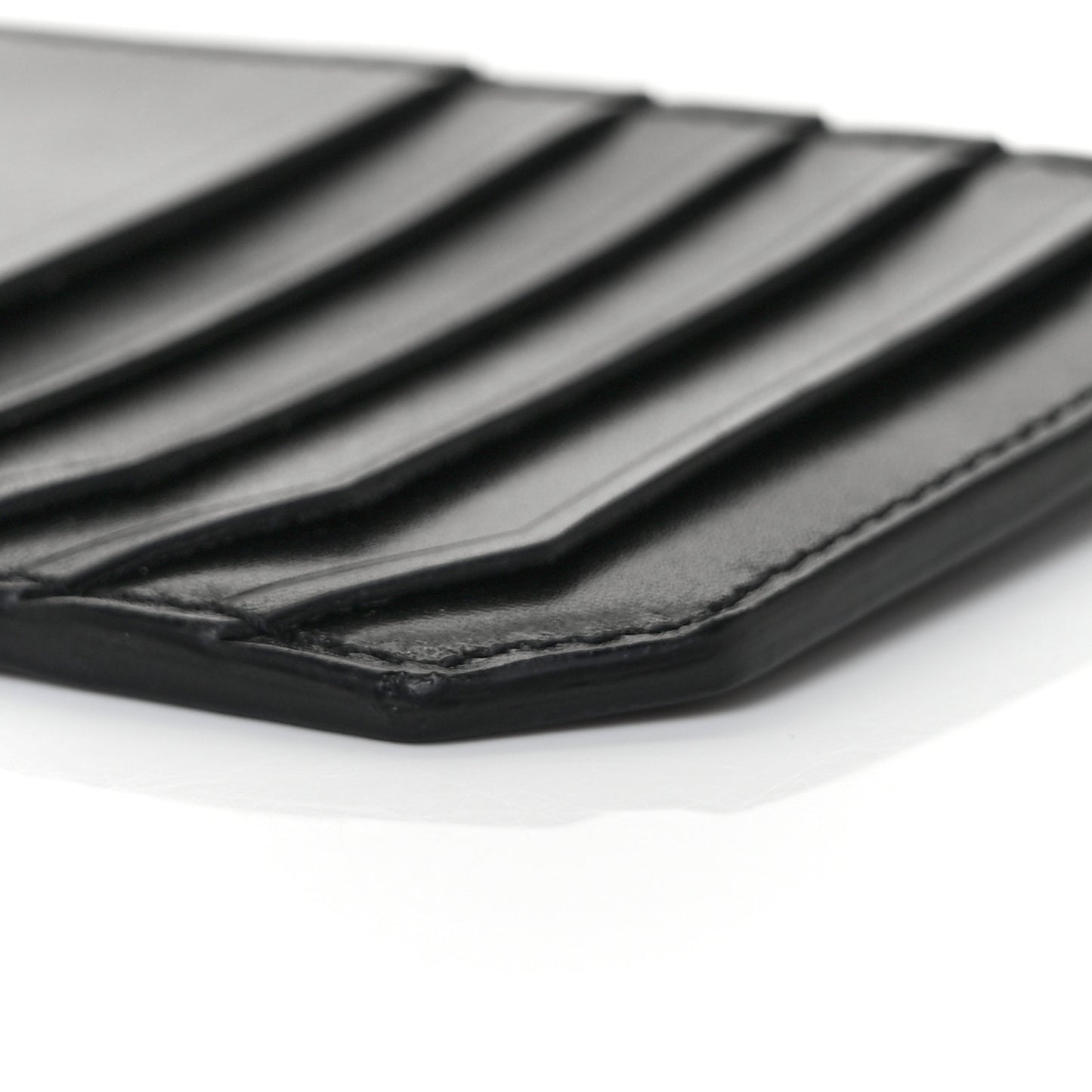 Calfskin 5 Fragments Zip Pouch Card Holder Black Blue