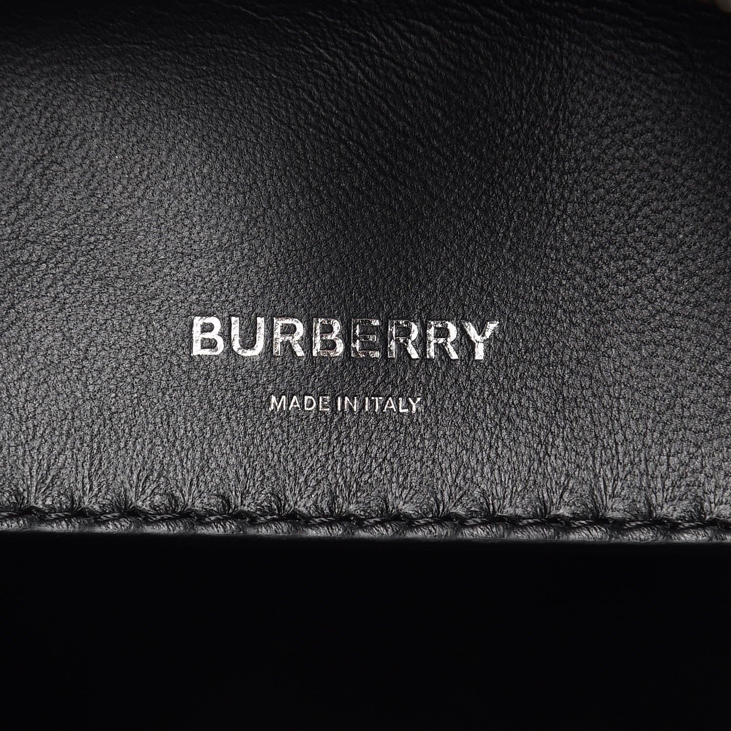 Burberry Smooth Calfskin Montage Print Small Cube Bowling Bag Black 6 of 12