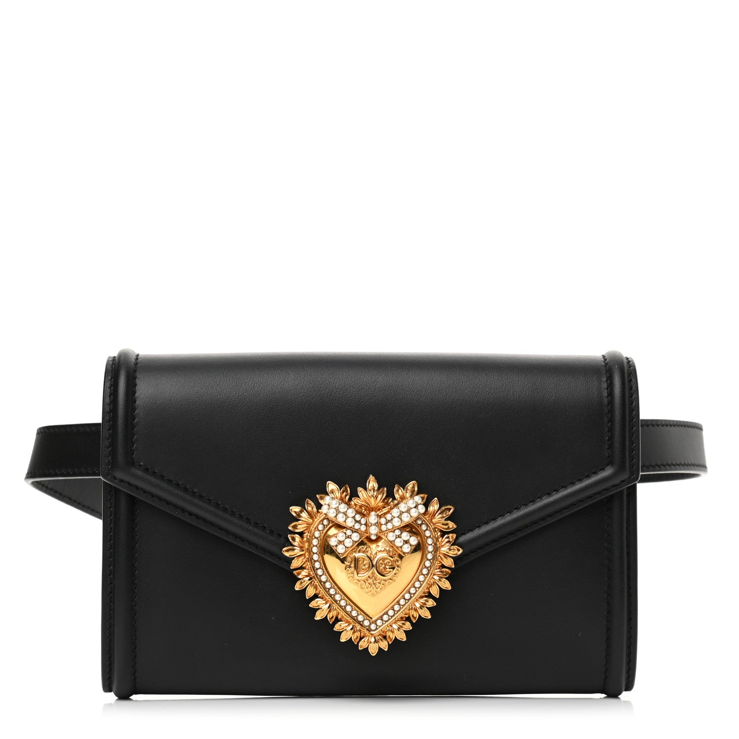 Dolce & Gabbana Agnello Vitello Devotion Belt Bag Black 1 of 11