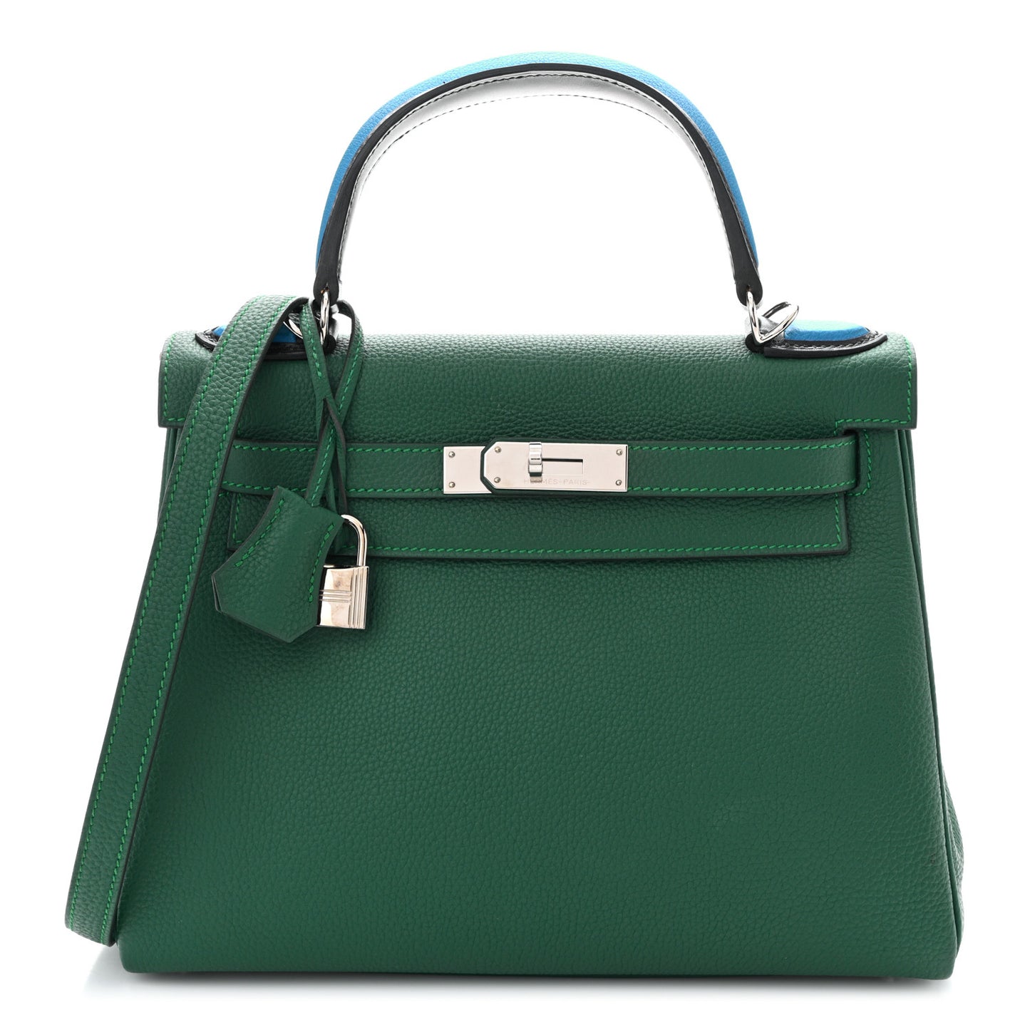 Togo Au Pas Kelly Retourne 28 Malachite Turquoise Black