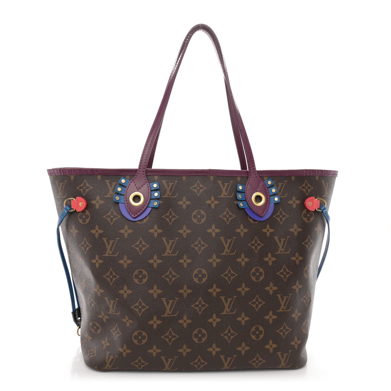 Louis Vuitton Monogram Totem Neverfull MM Magenta 3 of 14