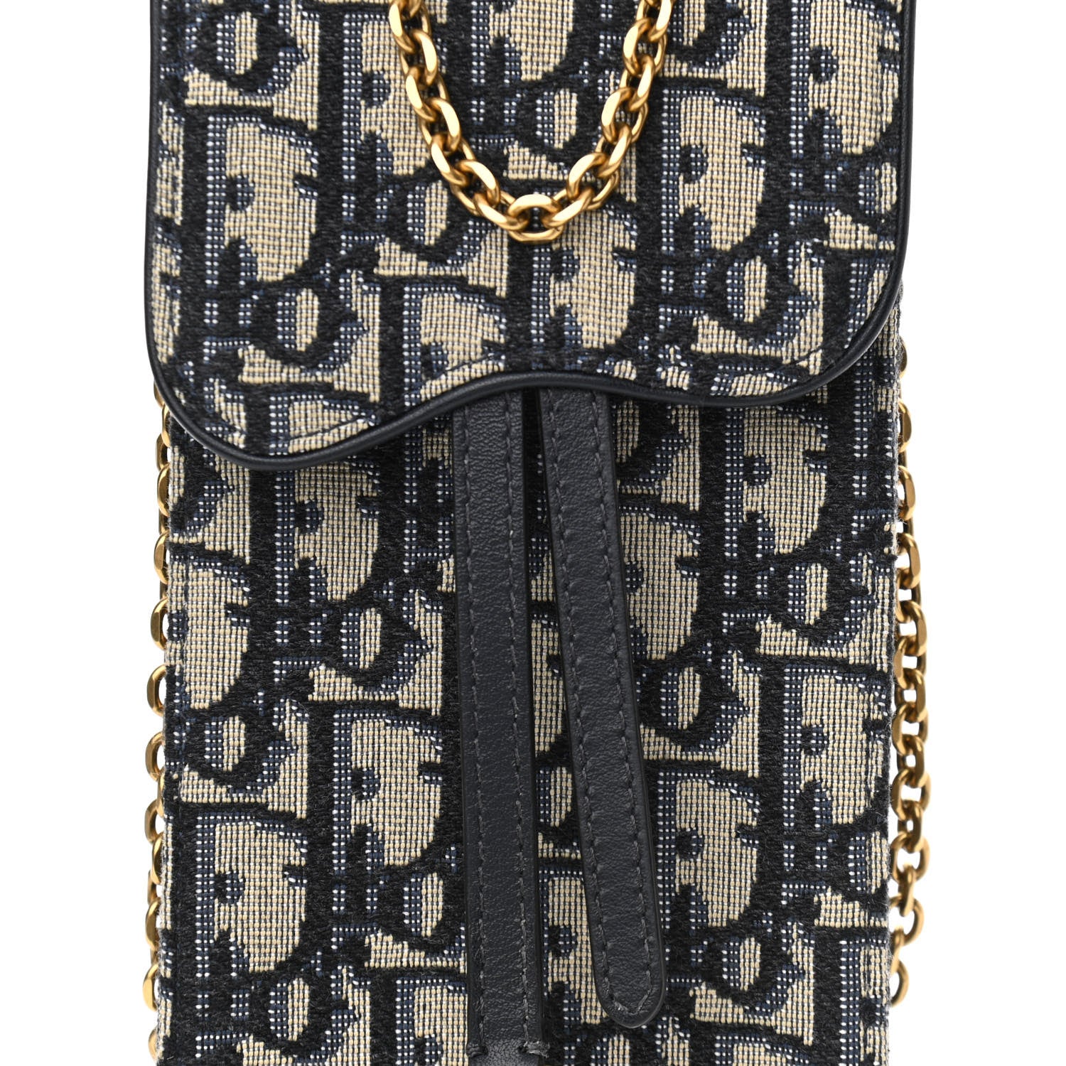 Christian Dior Oblique Vertical Saddle Pouch Blue 7 of 9