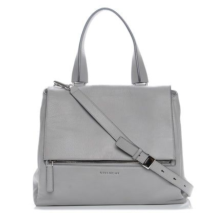 Givenchy Grained Calfskin Medium Pandora Pure Flap Bag Pearl Grey 1 of 8