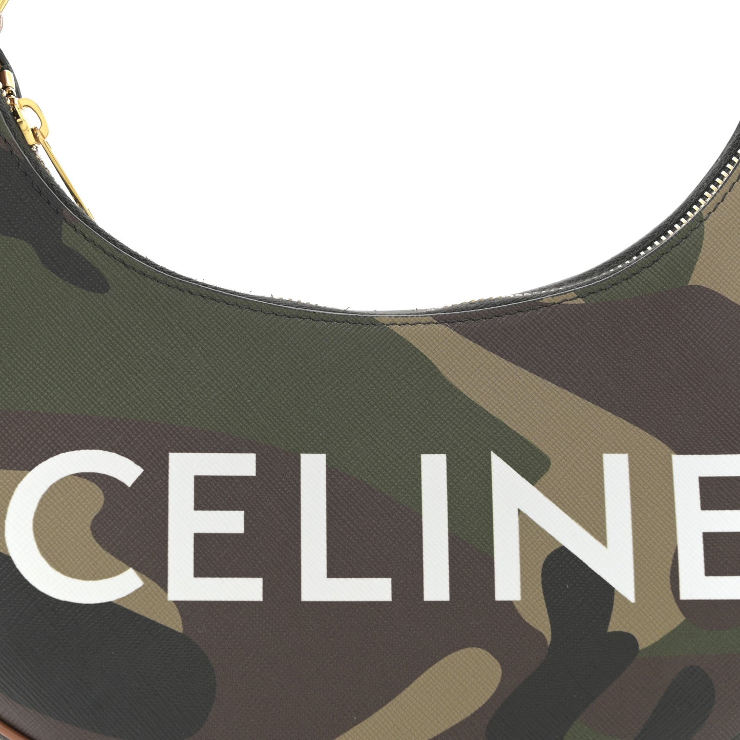 Canvas Calfskin Camouflage Ava Logo Triomphe Shoulder Bag Khaki