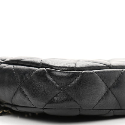 Chanel Lambskin Quilted Small Clutch With Chain Black 10 of 13