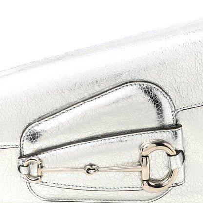 Gucci Metallic Demetra Small Horsebit 1955 Asymmetric Shoulder Bag Silver 8 of 10