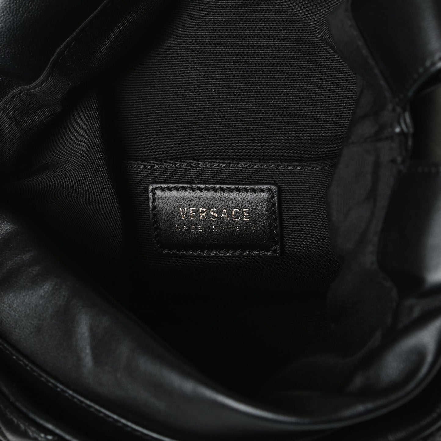 Nappa Quilted Medusa Bucket Bag Black
