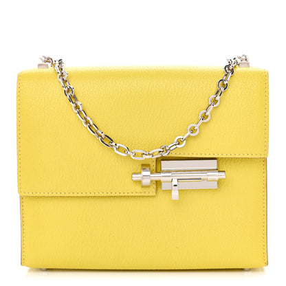 Hermes Chevre Mysore Mini Verrou Chaine Bag Lime 1 of 12