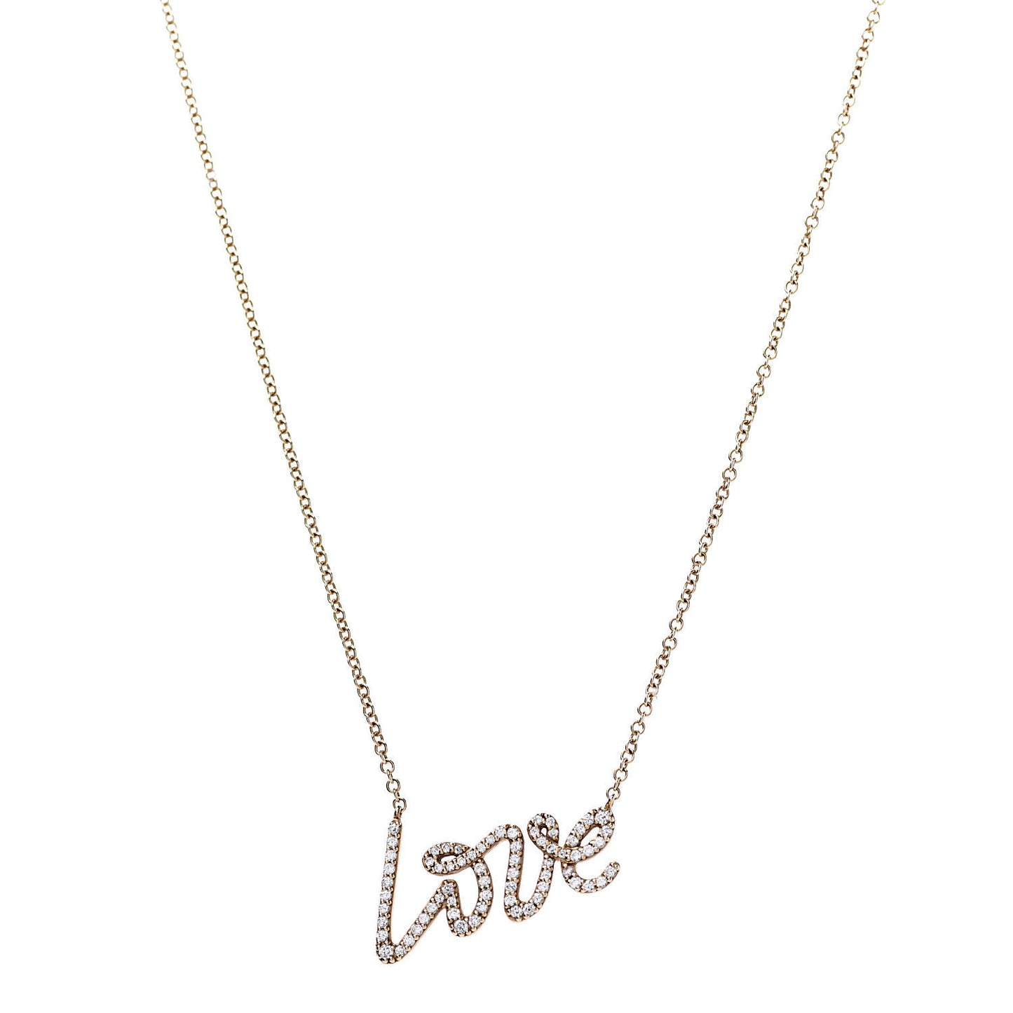 18K Rose Gold Diamond Small Paloma's Graffiti Love Pendant Necklace