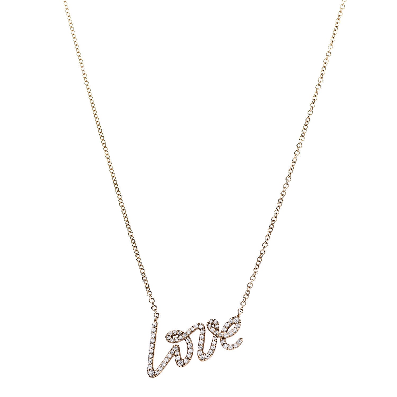 Tiffany 18K Rose Gold Diamond Small Paloma's Graffiti Love Pendant Necklace 1 of 6