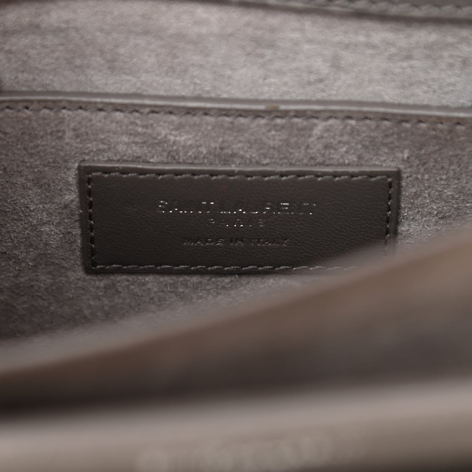 Saint Laurent Calfskin Crocodile Embossed Medium Monogram Sunset Fog 8 of 12