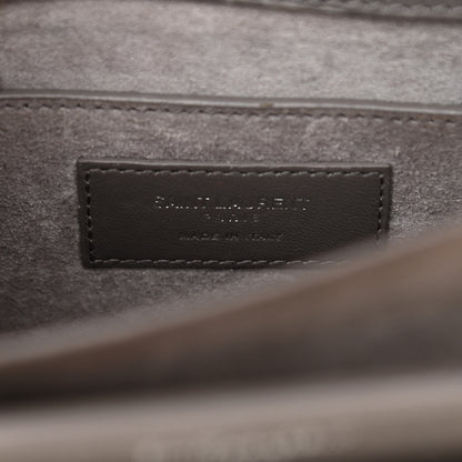 Saint Laurent Calfskin Crocodile Embossed Medium Monogram Sunset Fog 8 of 12