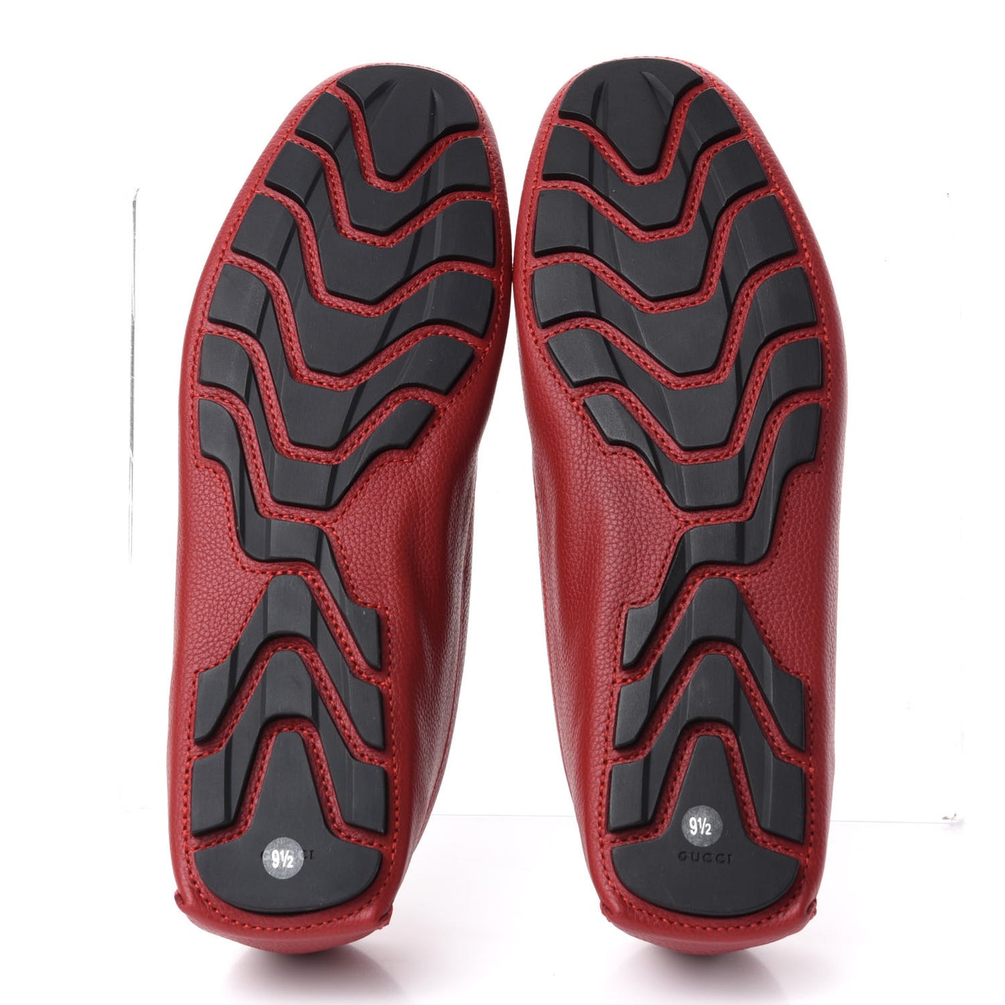 Calfskin Web Mens Driver Loafers 9.5 Red