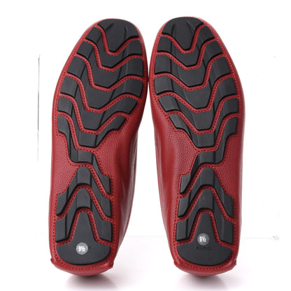 Gucci Calfskin Web Mens Driver Loafers 9.5 Red 6 of 11
