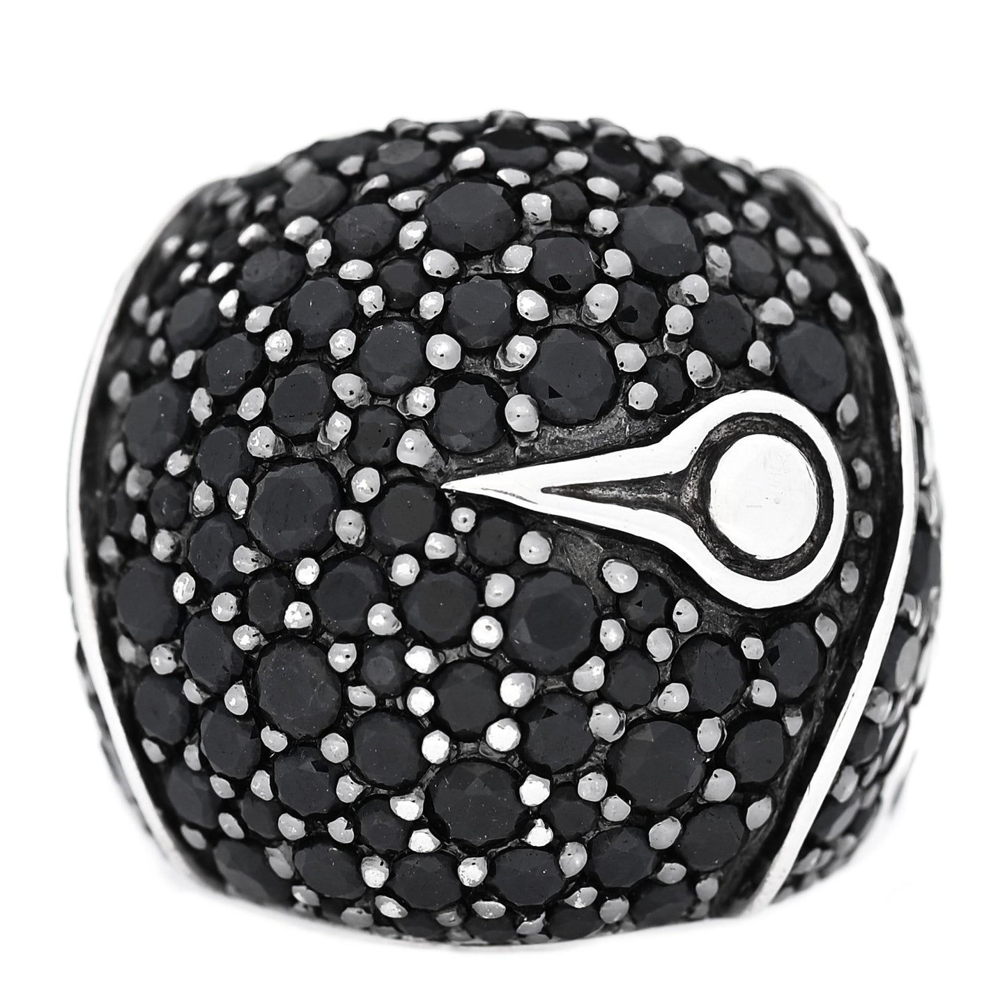 Sterling Silver Black Sapphire Lava Dome Ring 52 6