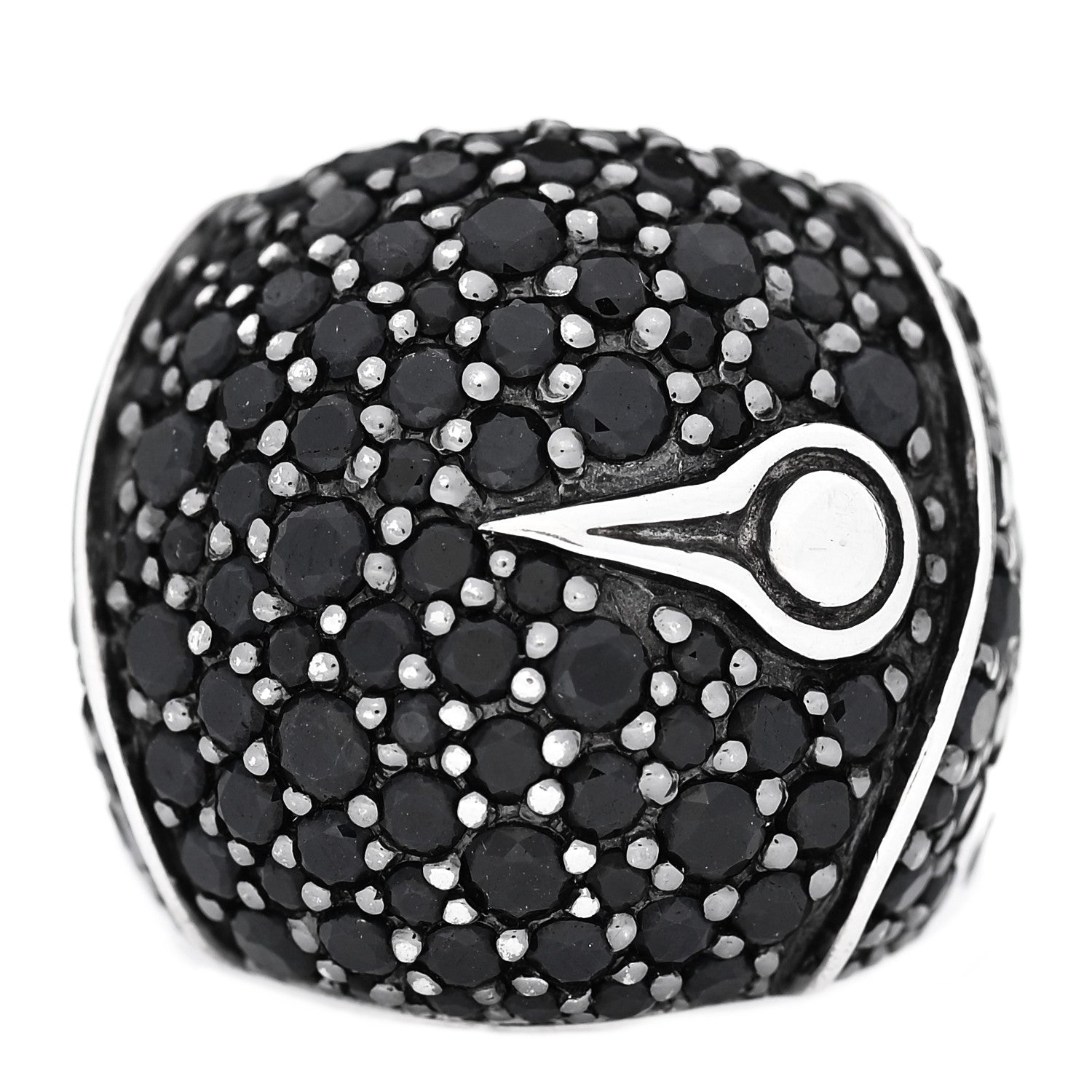 John Hardy Sterling Silver Black Sapphire Lava Dome Ring 52 6 1 of 5