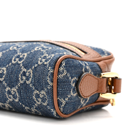 Gucci New Denim GG Monogram Dollar Calfskin Mini Ophidia Shoulder Bag Blue Tea Cuir Epilog 10 of 10
