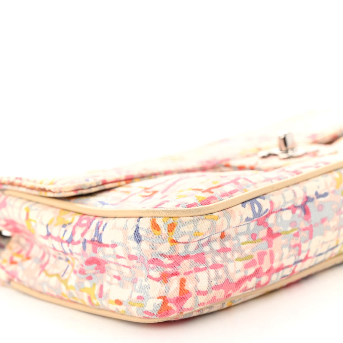 Canvas Watercolor Tweed Print Clover Small Flap Multicolor