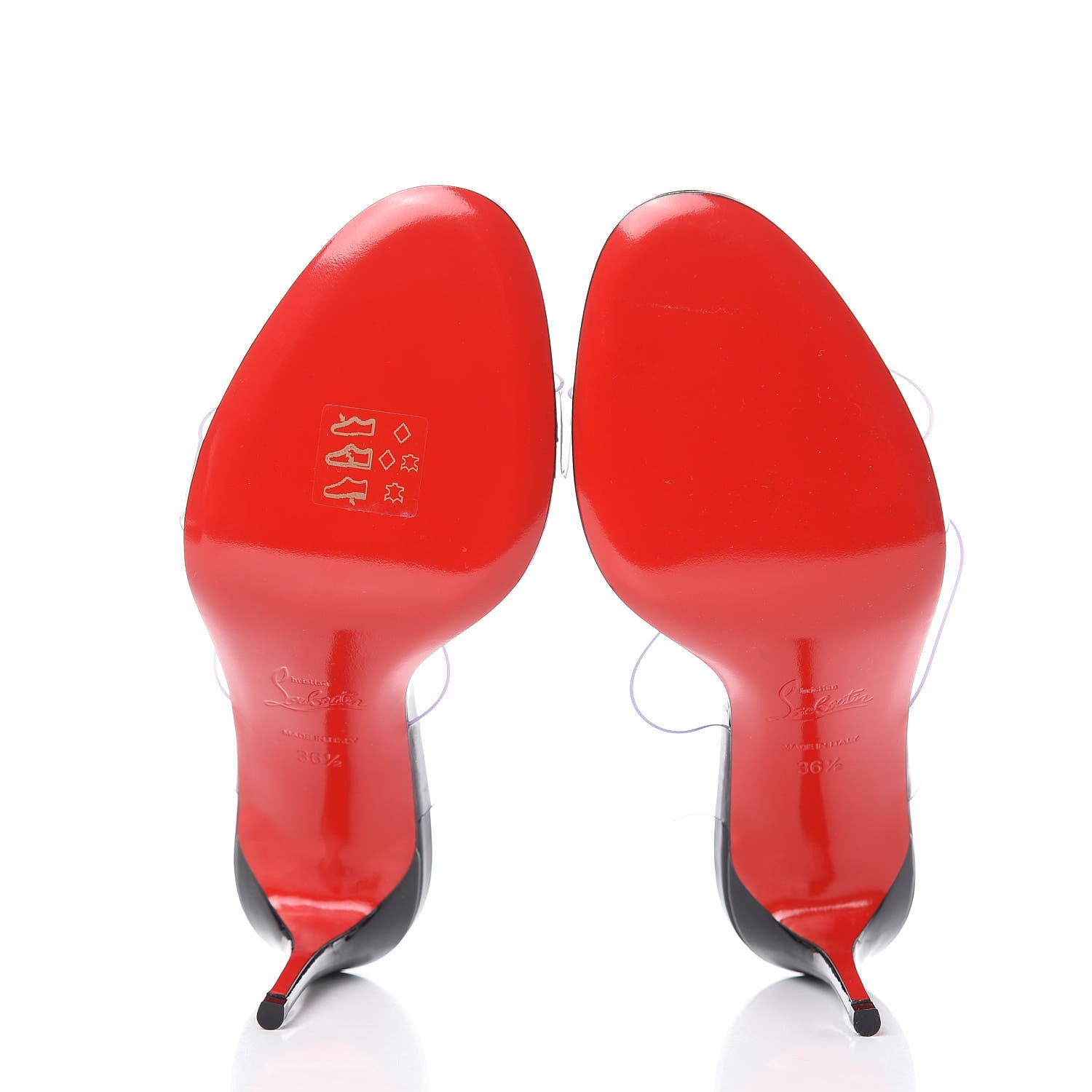 Christian Louboutin Patent PVC Just Nothing 85 Slide Sandals 36.5 Black 5 of 8