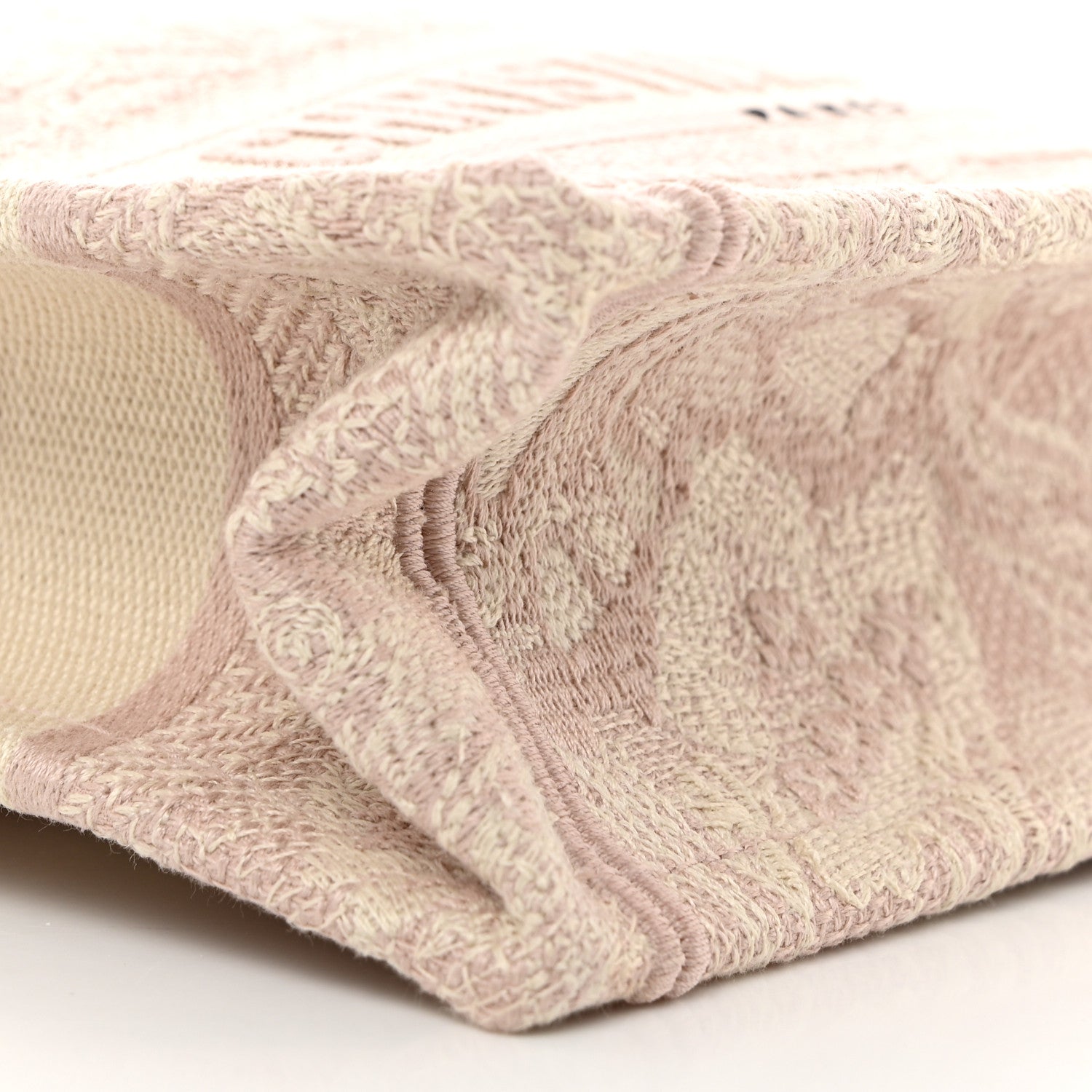 Christian Dior Canvas Embroidered Toile De Jouy Reverse Mini Book Tote With Strap Rose Multicolor 9 of 10