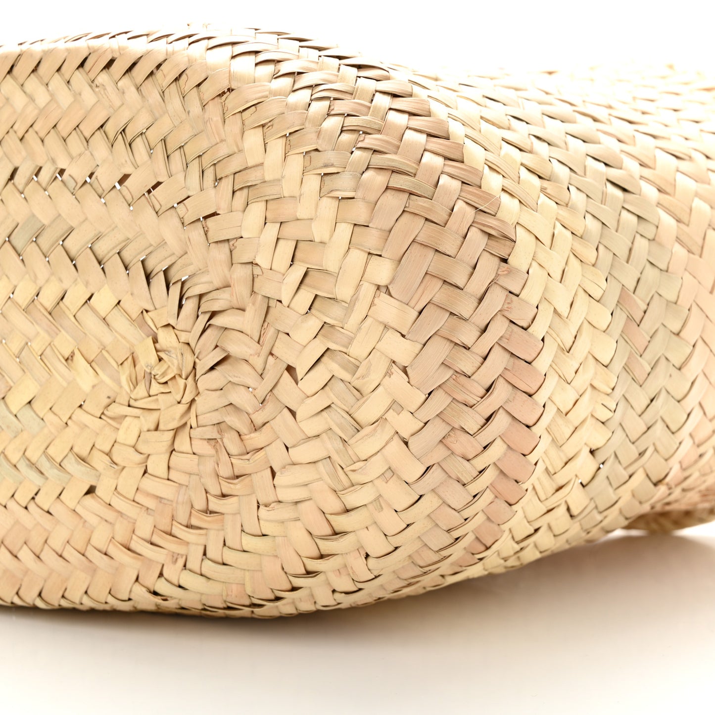 Raffia Calfskin Triomphe Teen Panier Vintage Pink