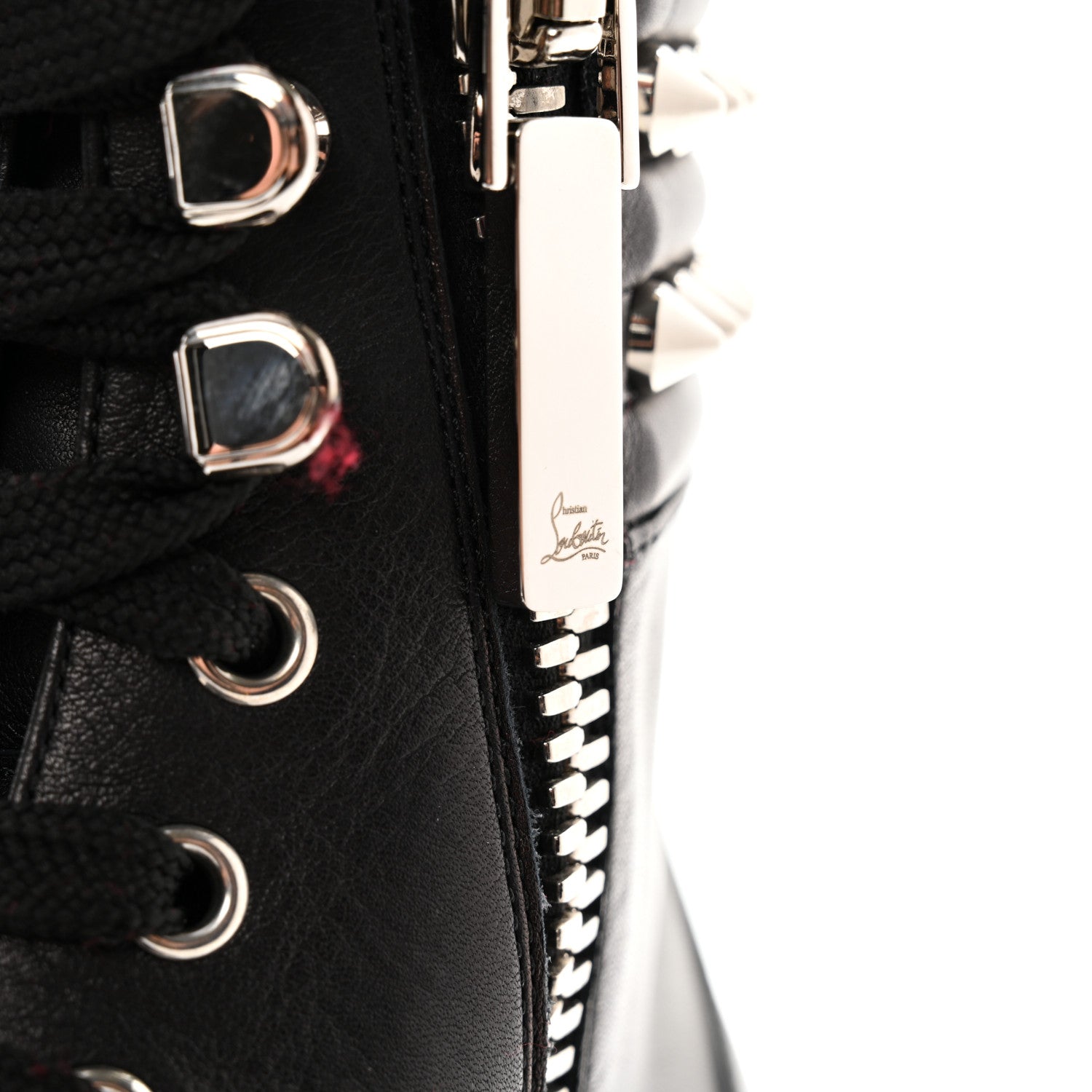 Christian Louboutin Spikes Combat Boots 38 Black 6 of 10