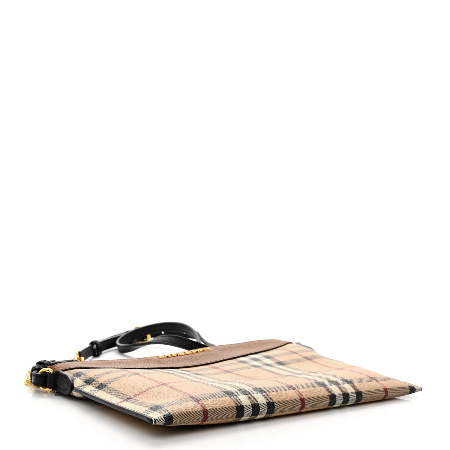 Burberry Haymarket Check Peyton Crossbody Clutch Bag Toffee 4 of 15
