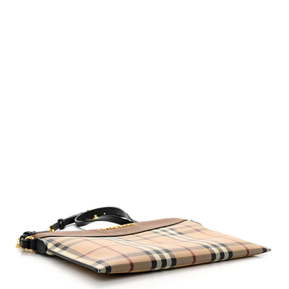 Burberry Haymarket Check Peyton Crossbody Clutch Bag Toffee 4 of 15