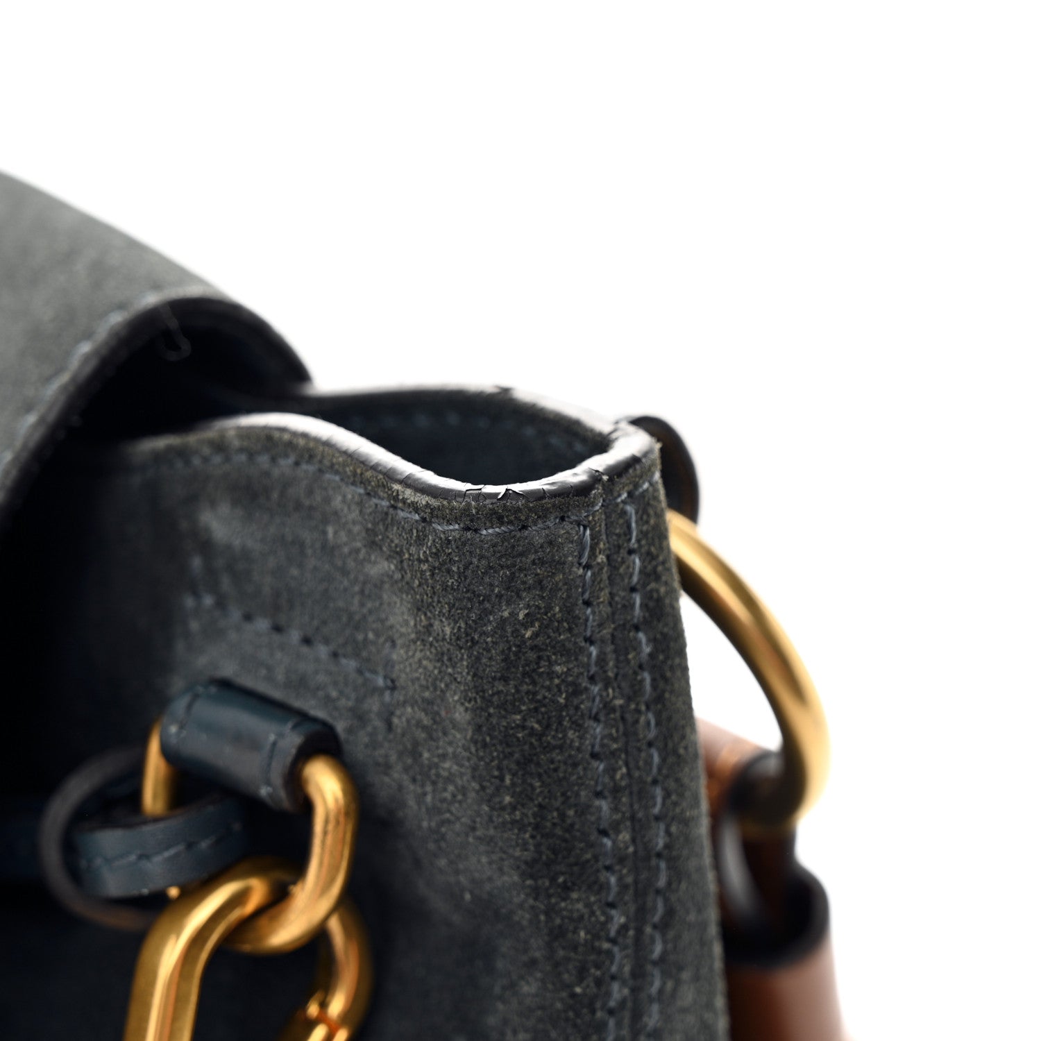 Chloe Suede Medium Lexa Shoulder Bag Silver Blue 10 of 12