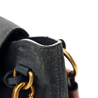 Chloe Suede Medium Lexa Shoulder Bag Silver Blue 10 of 12