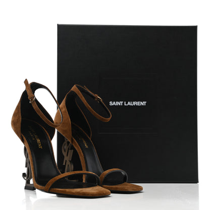 Saint Laurent Suede Calfskin Opyum 110 Sandals 36.5 Cachemere Gold 11 of 11