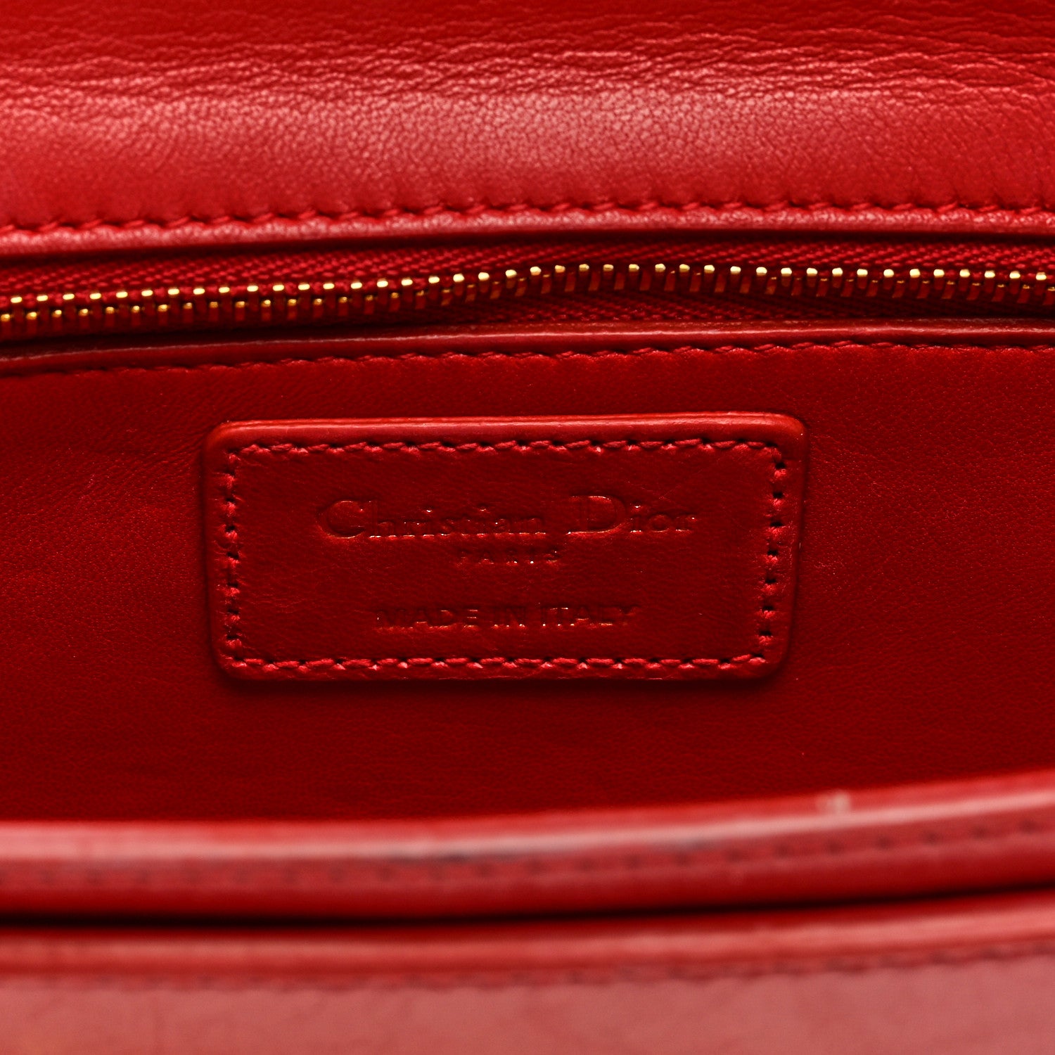 Christian Dior Crinkled Lambskin 30 Montaigne Clutch Red 5 of 7