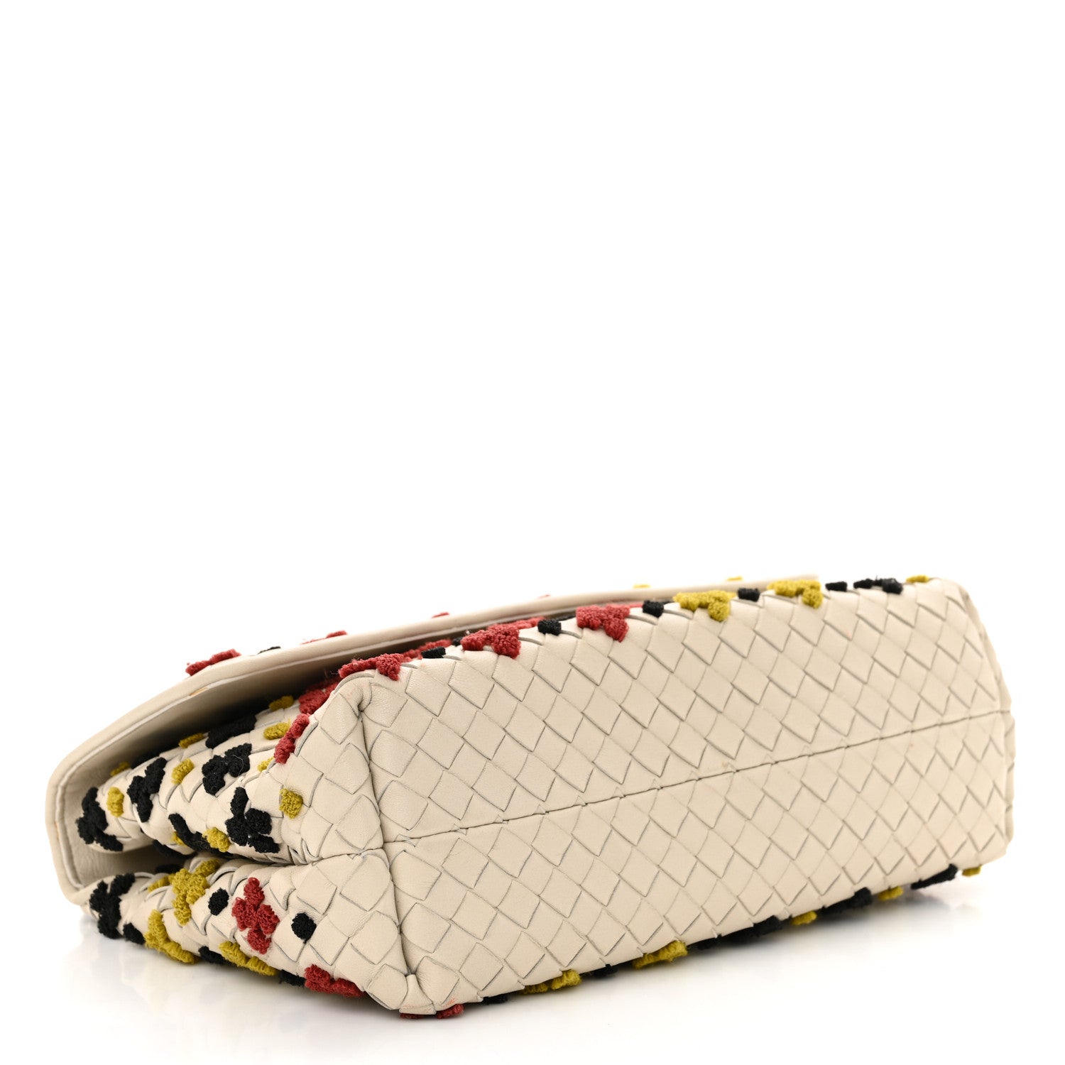 Bottega Veneta Nappa Intrecciato Embroidered Mosaic Olimpia Shoulder Bag White Multicolor 4 of 12