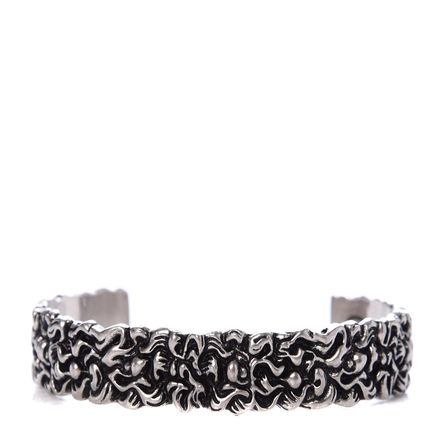 Metal Lion Mane Cuff Bracelet Aged Silver