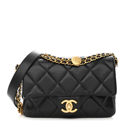 Chanel Caviar Quilted Small Twist Your Buttons Flap Black 1 of 11