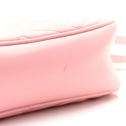 Gucci Calfskin Matelasse Small GG Marmont Chain Shoulder Bag Wild Rose 7 of 13