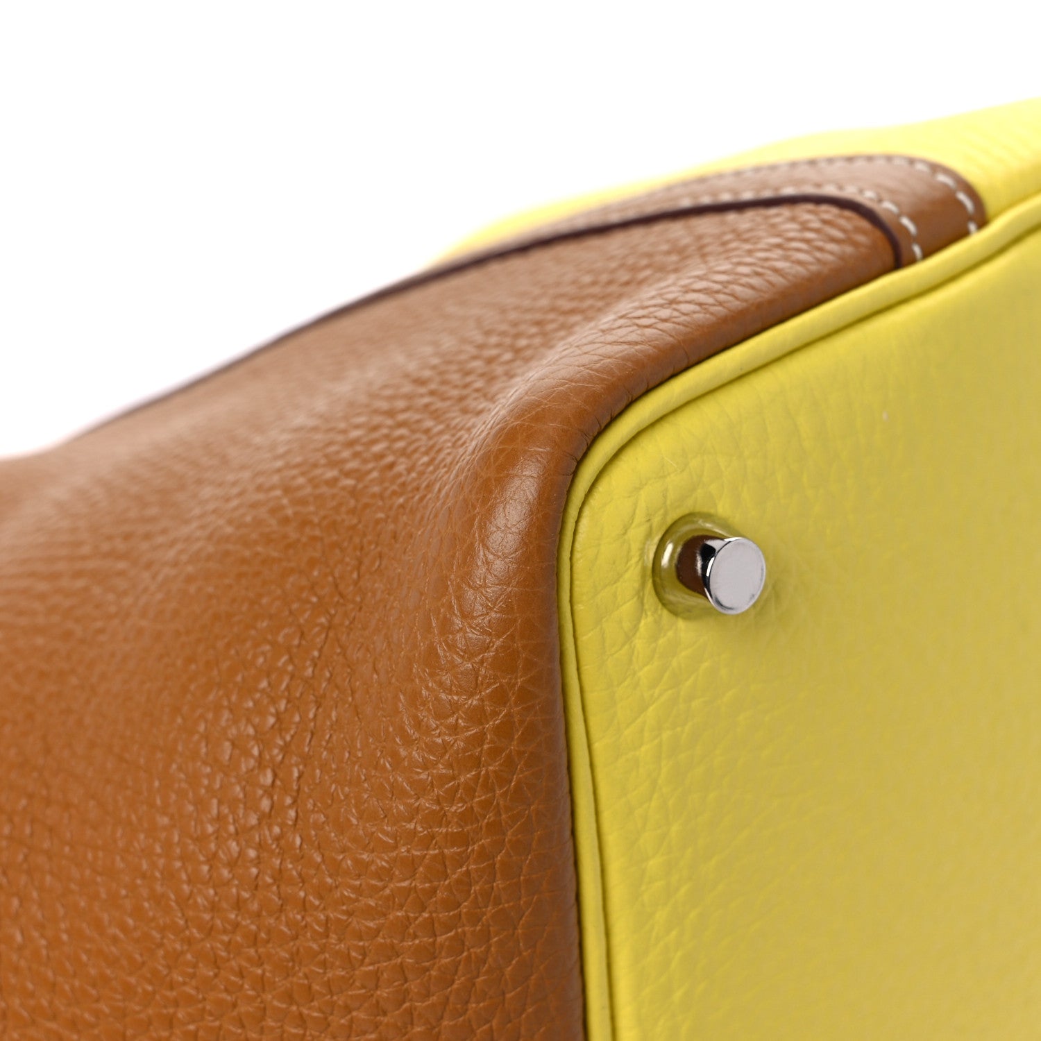 Hermes Taurillon Clemence Casaque Picotin Lock 18 PM Lime Sesame 9 of 13