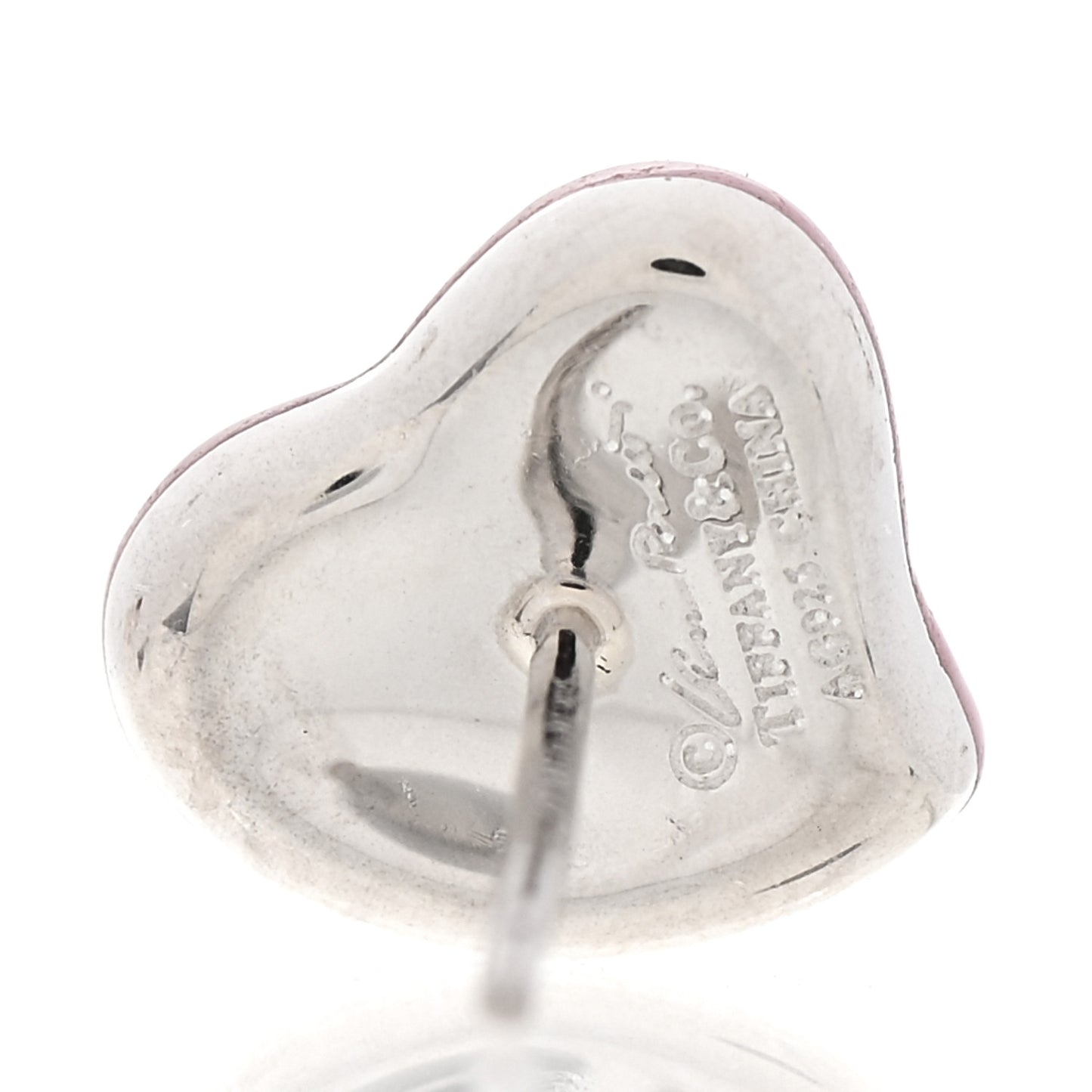 Sterling Silver Rhodonite Elsa Peretti Full Heart Earrings