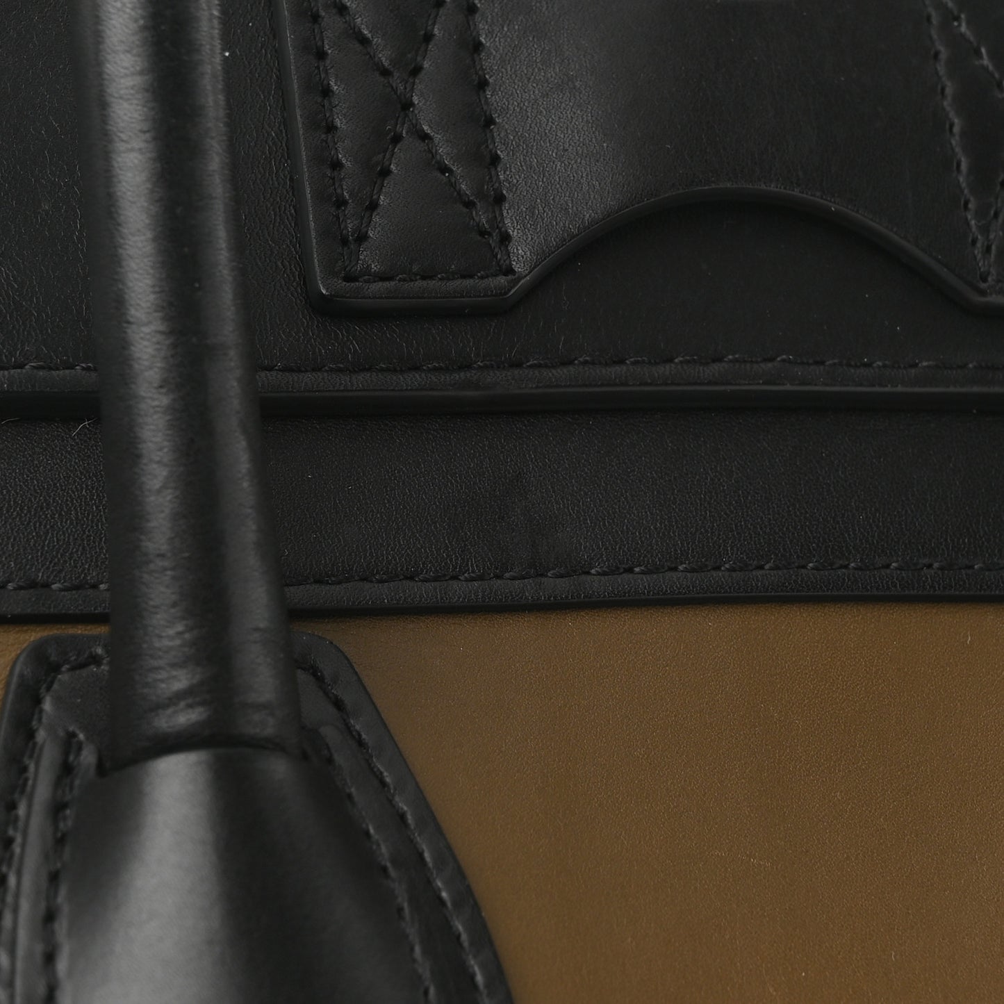 Satin Calfskin Suede Mini Tri-Color Luggage Olive