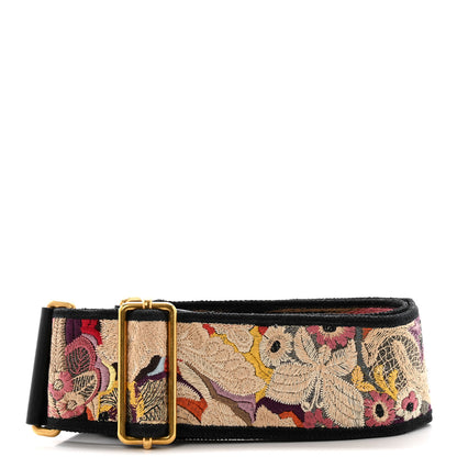 Christian Dior Canvas Embroidered Jardin D'Hive Shoulder Strap Black Multicolor 2 of 7
