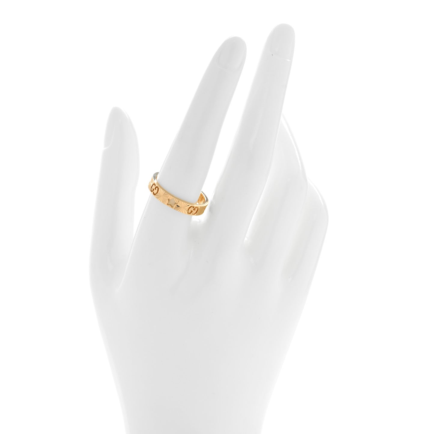 18K Yellow Gold Icon Stars Band Ring 60 9