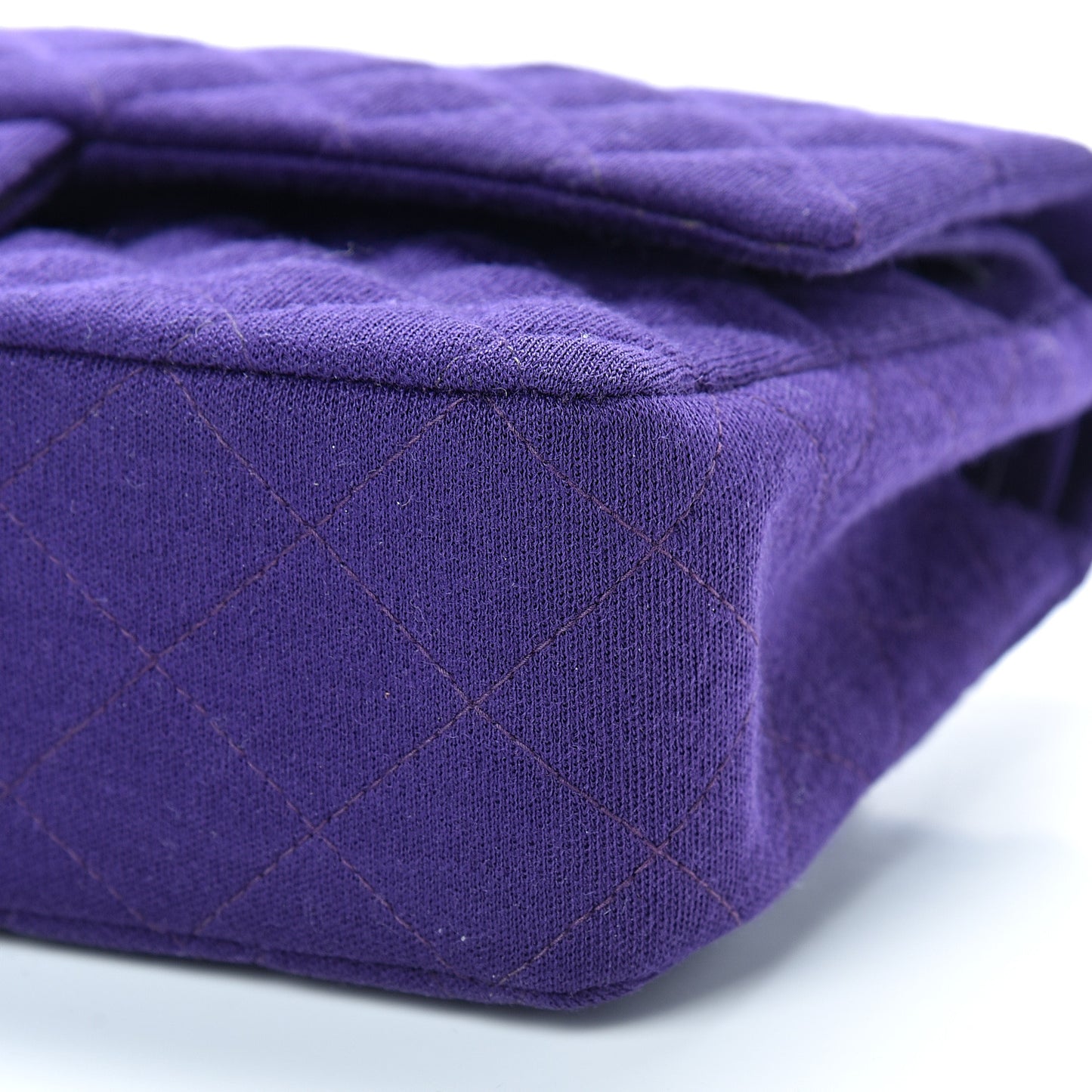 Jersey Quilted Medium Double Flap Bijoux Chain Purple