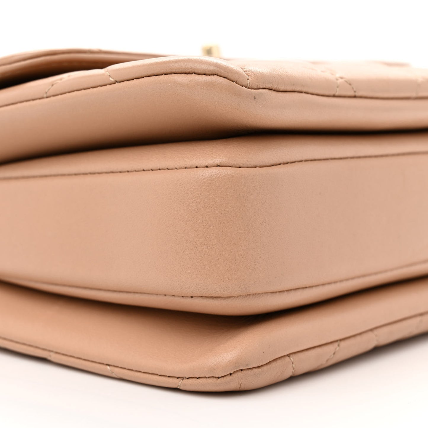 Lambskin Quilted Small Trendy CC Dual Handle Flap Bag Beige