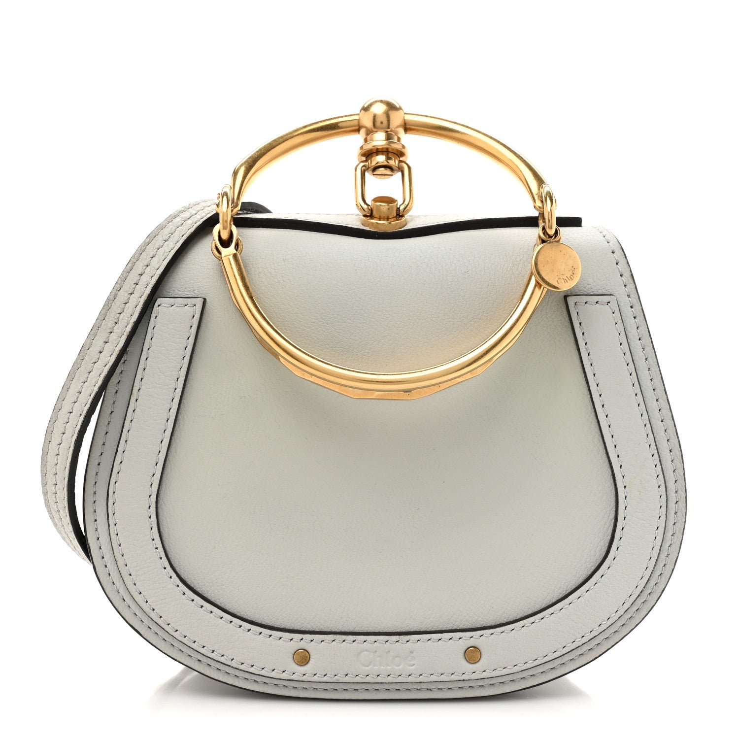 Chloe Calfskin Suede Small Nile Bracelet Bag Airy Grey 1 of 10