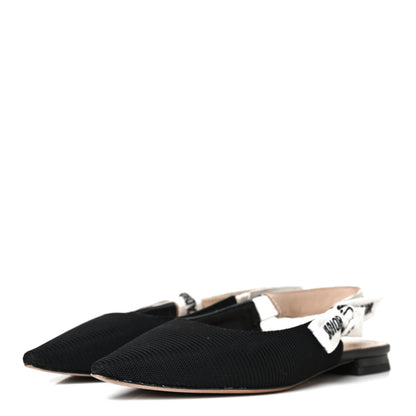 Christian Dior Technical Canvas Ribbon J'Adior Slingback Ballet Flats 36 Black 3 of 11