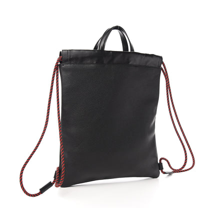 Gucci Calfskin Logo Drawstring Backpack Black 3 of 9