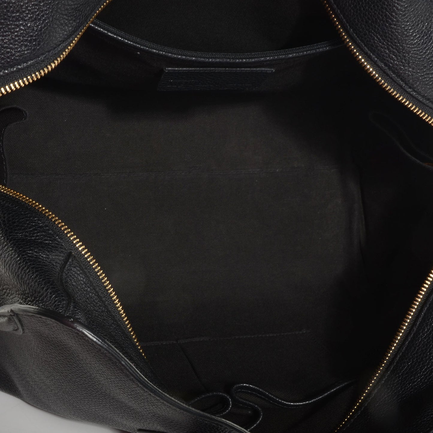 Pebbled Leather Skull Padlock Tote Black