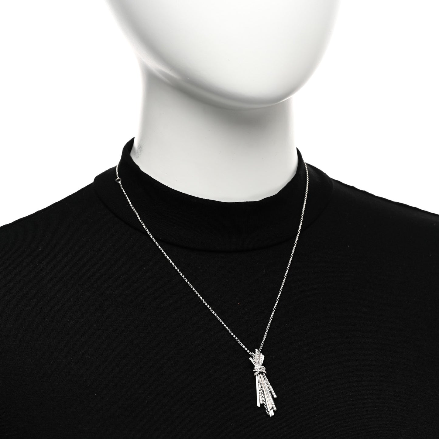 Sterling Silver Diamond Angelika Flair Pave Pendant Necklace