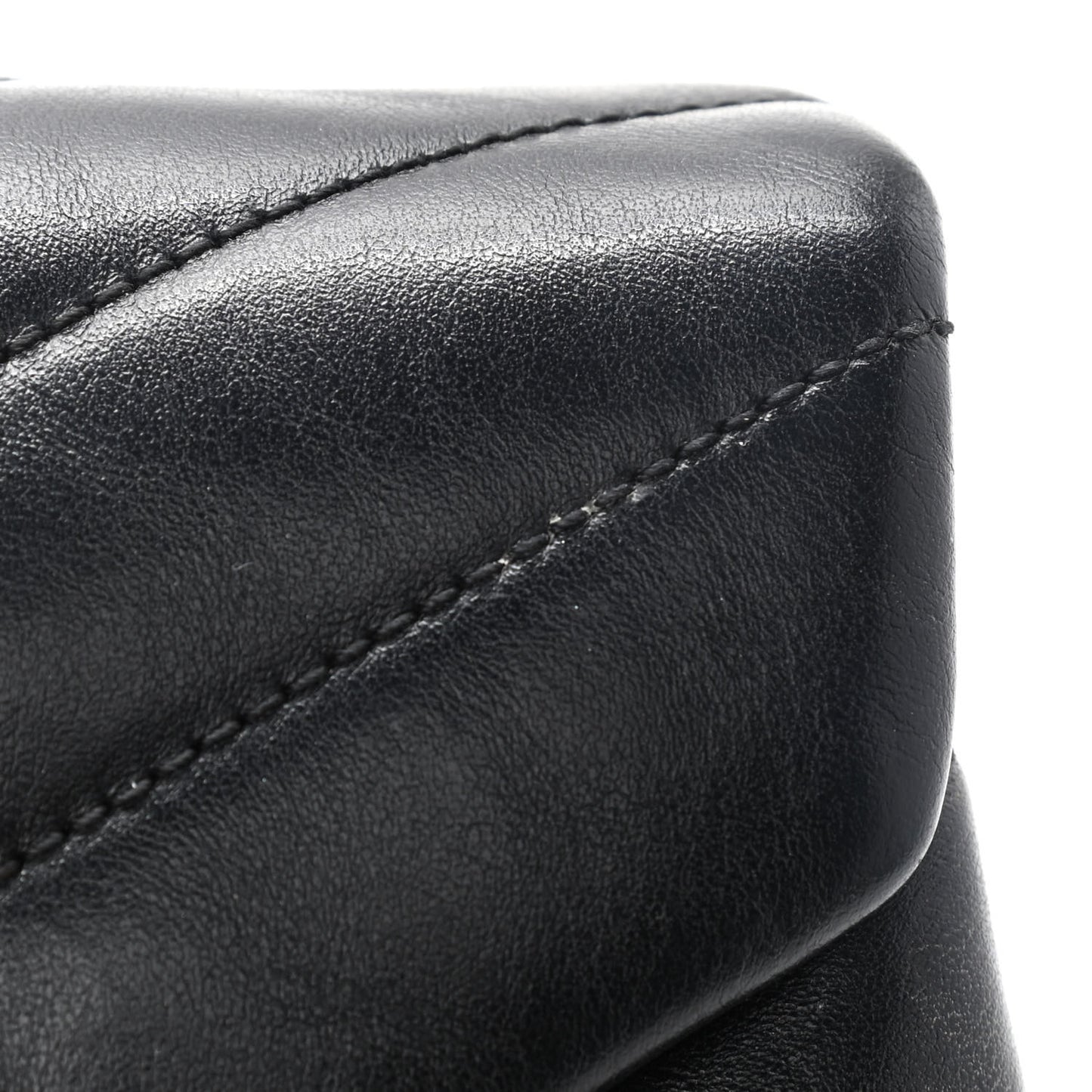 Calfskin Y Quilted Monogram Toy Loulou Crossbody Bag Black